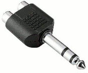 Hama 43297 Audio-Adapter 2 Cinch-F - 6,3-mm-Klinke-M Stereo