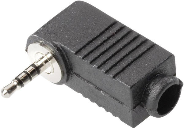 TRU Components Klinken-Steckverbinder 2.5 mm Stecker, gewinkelt Polzahl: 4 Stereo Schwarz