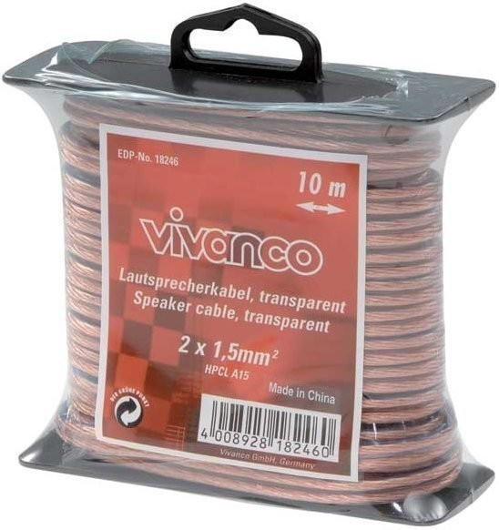 Vivanco 18246 Lautsprecherverbindung 2 x 1,5mm² (10m)