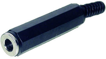 TRU Components Klinken-Steckverbinder 6.35 mm Kupplung, gerade Polzahl: 3 Stereo Schwarz