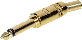 TRU Components Klinken-Steckverbinder 6.35 mm Stecker, gerade Polzahl: 2 Mono Gold
