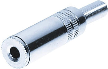 TRU Components Klinken-Steckverbinder 3.5 mm Kupplung, gerade Polzahl: 3 Stereo Silber