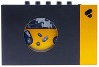 WeAreRewind Amy Tragbarer Kassettenspieler mit Bluetooth, Black Yellow (WE-001-BY1)