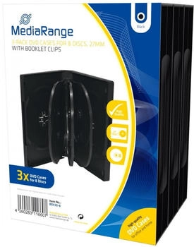 MediaRange BOX35-8 DVD-Leerhülle für 8 Discs 27mm schwarz 3er Pack MediaRange BOX35-8 DVD-Leerhülle für 8 Discs 27mm schwarz 3er Pack