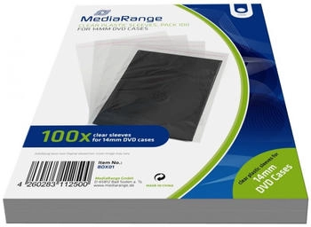 MediaRange Transparente Kunststoff-Folientaschen für 14mm DVD-Hüllen 100er Pack MediaRange Transparente Kunststoff-Folientaschen für 14mm DVD-Hüllen 100er Pack