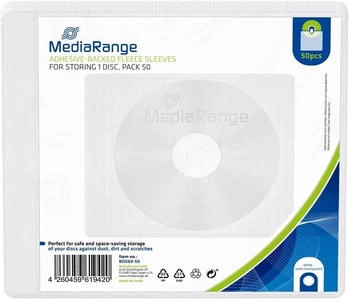 MediaRange Vliestaschen mit Klebestreifen 100 Stück