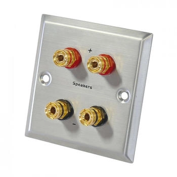 Dynavox LS-Wand-Anschlu&szlig;blende Edelstahl 4 Bananenstecker