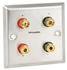 Dynavox LS-Wand-Anschlußblende Edelstahl 4 Bananenstecker
