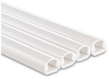 Hama Kabelkanal 4 Stück selbstklebend halbrund 100 x 1,1 x 1 cm PVC Weiß