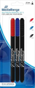 MediaRange 3 Marker für BD / CD / DVD blau rot schwarz