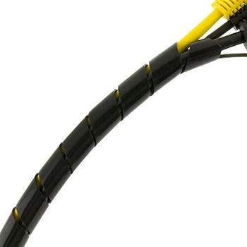 Seki Spiralband 1,5-10mm 20 Meter Schwarz Flexibler Kabelschlauch Spiralschlauch Kabel-Schutz