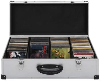 vidaXL CD Koffer für 80 CDs mit 2 Schlüsseln DJ Case Box Alukoffer ABS Silbern DVD