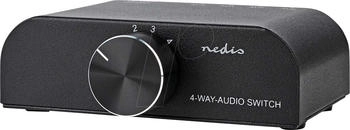 Nedis Audio-Umschalter ASWI2424AT 4-Port 3,5 mm & Cinch Eing&auml;nge Cinch Ausgang Manuell Metall Anthrazit