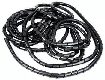 Heitronic Insatech Spiral-Kabelschlauch 4mm Innen-&Oslash; 6-60mm Au&szlig;en-&Oslash; schwarz 10m Rolle aus Kunststoff