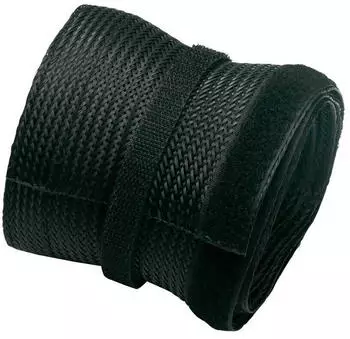 PureMounts Kabelschlauch Polyester 1,80m Schwarz