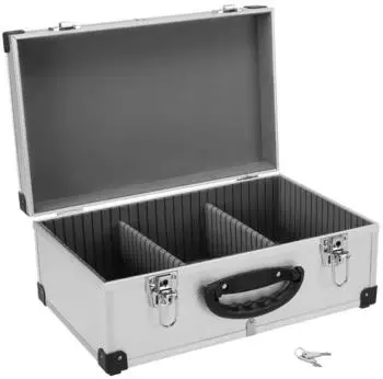 anndora CD Koffer für 60 Standard CD Cases 43 x 29 x 18,5 cm Silber