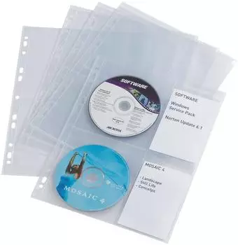 DURABLE CD-Hülle Cover light M für 4 CDs PP A4 5 Stück Packung mit 20 Stück