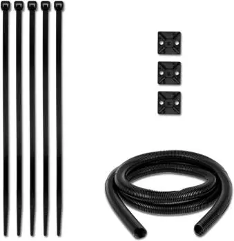 REV-Ritter Kablkanal Kabelschlauch l&auml;ngsseitig offen. 2,5m &Oslash; 25mm. Set 9-teilig schwarz