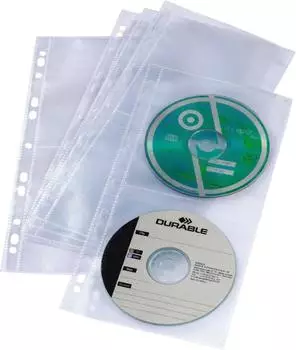 DURABLE CD/DVD Cover light S für A4-Ablage VE=10x5 Hüllen