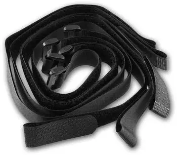 ChiliTec Klettband mit Öse 5er Pack Schwarz Klett Kabelbinder mit Öse wiederverwendbar
