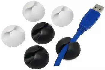 LogiLink 6 Kabel-Clip selbstklebend in wei&szlig; & schwarz
