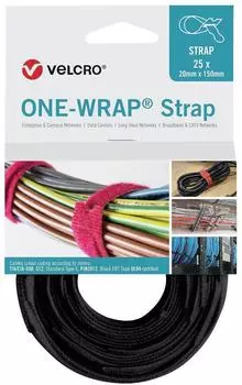 Velcro ONE-WRAP Strap Klettkabelbinder 20x330mm schwarz, 25 Stk. (VEL-OW64701)