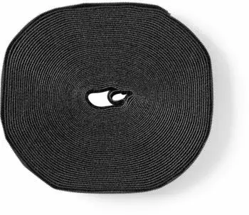 Nedis ERGOVELC91BK Klettband-Kabelbinder auf Rolle, PVC, schwarz (ERGOVELC91BK)