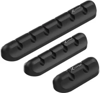 Xlayer Kabelhalter Kabelhalter Silicone 3er Pack schwarz