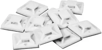 McPower Kabelsockel f&uuml;r Kabelbinder 20x20mm selbstklebend 10er-Pack