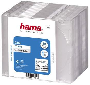 Hama 11521 CD-Slim-Box 20er-Pack Transparent Vorratspack