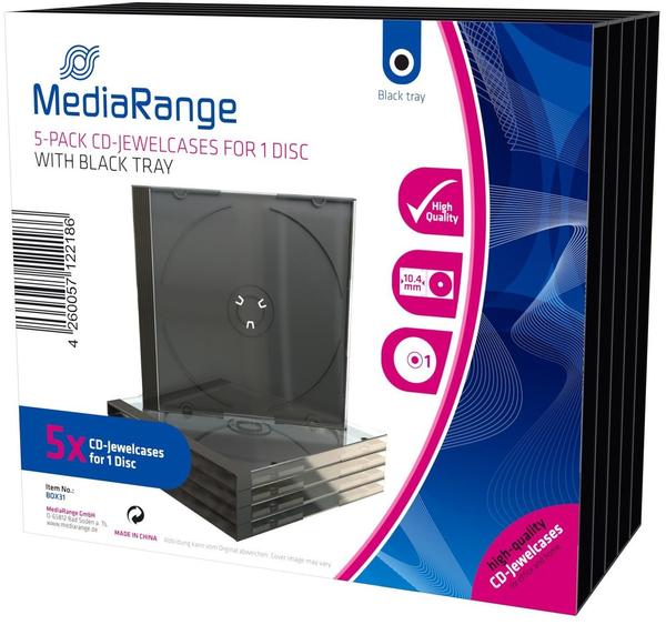 MediaRange BOX31 5er-Pack CD-Jewelcases für 1 Disc