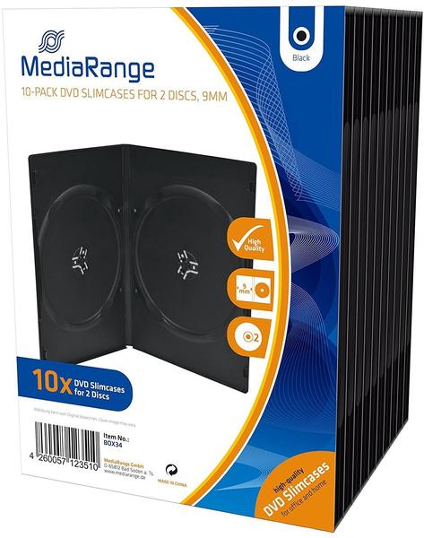 MediaRange BOX34 10er-Pack DVD-Hüllen Slim für 2 Discs 9mm