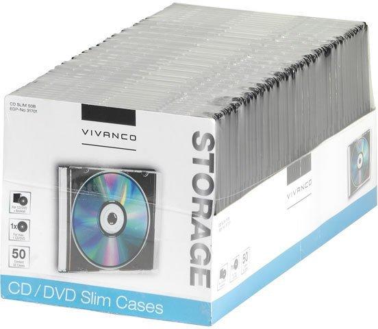 Vivanco 31701 CD/DVD Slim Case (50er Pack)