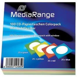 MediaRange BOX67 100er-Pack CD-Papiertaschen Colorpack