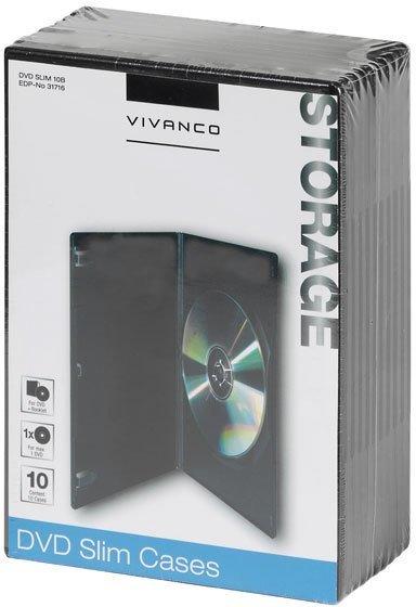 Vivanco 31716 DVD Slim Case schwarz (10er Pack)