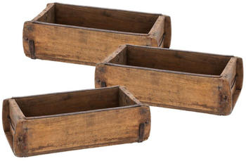 Spetebo Holzkiste mit Metall-Beschlägen 30x15cm (65252)