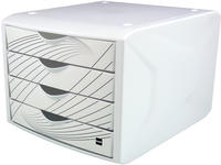 "helit Schubladenbox "the chameleon", Dekor white queen"