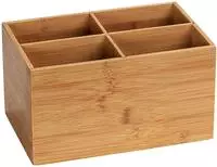 WENKO Bambus Box Mod. Terra 4 F&auml;cher &uuml;bersichtliche Aufbewahrung 23926100