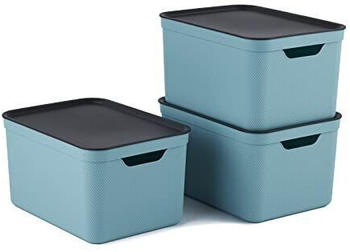 Rotho Dekobox 16L 3 Stk. t&uuml;rkis/anthrazit