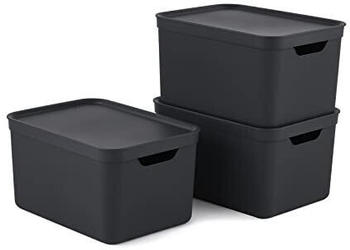 Rotho Dekobox 16L 3 Stk. dunkelgrau
