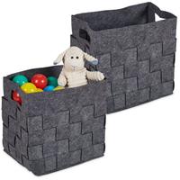Aufbewahrungskorb 2er Set, Faltbare Regalbox, Bad, Spielzeug, Hxbxt: 30x30x24 Cm,