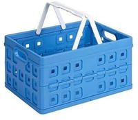Klappbox Square 32 L Blau/wei&szlig; Einkaufsbox Einkaufskorb Mit Griffen - Sunware