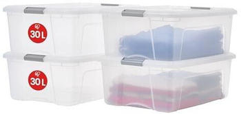 Iris Ohyama Stapelbox 30L 4 Stk. klar