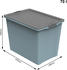 Rotho Stapelbox A3 + Rollen 70L COMPACT ECO blau/anthrazit (1164906161PC)