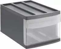 Rotho - Schubladenbox Mono Systemix M 1 Schub Anthrazit Boxen, K&ouml;rbchen & Kisten