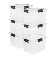 Luftdichte Kunststoff-aufbewahrungsboxen Mit Deckel, 20l, 6er-set, Transparent,
