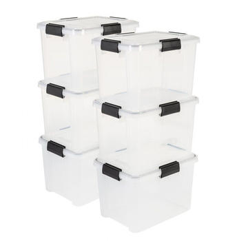 Iris Ohyama Boxen Kunststoff-Organizer 6er-Set 20l Air Tight AT-SD Transparent