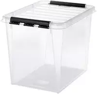Aufbewahrungsbox 52 Liter Stapelbox mit Deckel mit Clip aus Kunststoff stapelbar