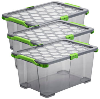 Rotho Evo Total Protection 59x39,5x28cm 44L 3 Stk. anthrazit/gr&uuml;n