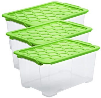 Rotho Evo Total Protection 59x39,5x28cm 44L 3 Stk. transparent/gr&uuml;n